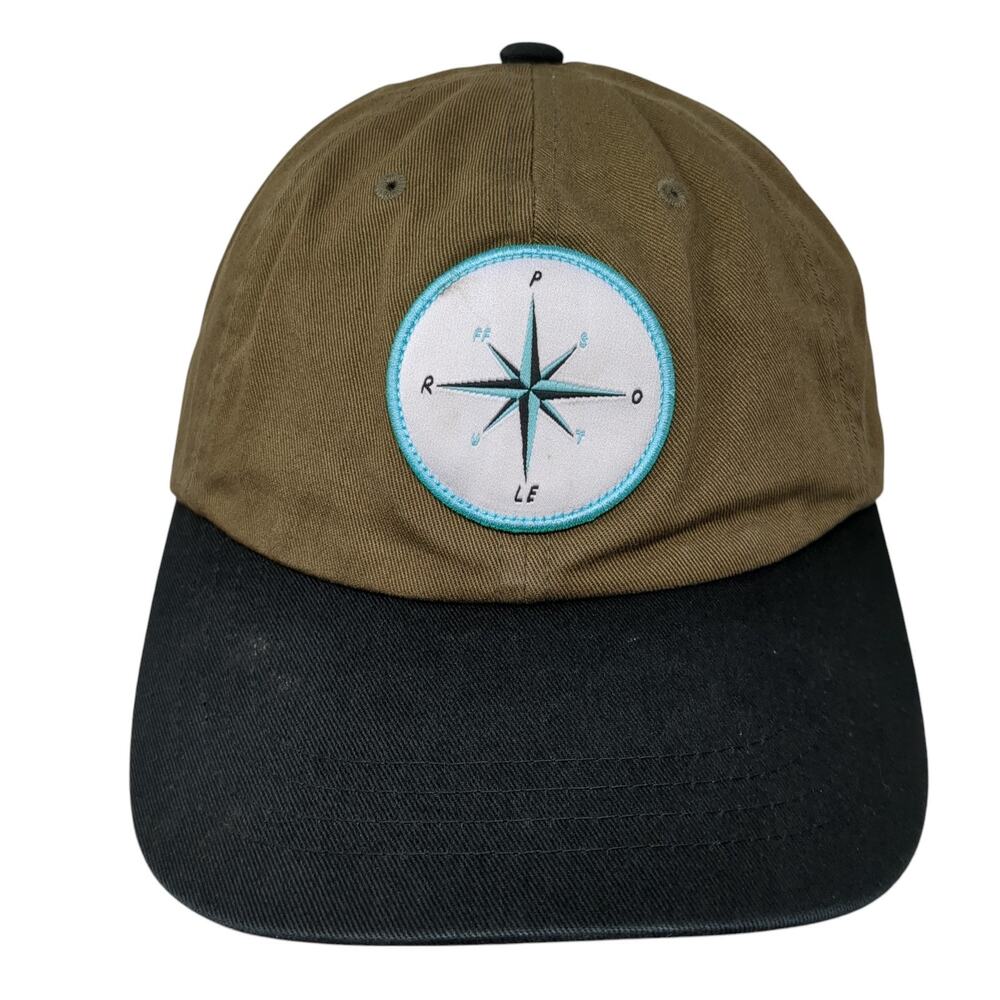 Poler Snapback Hat Brown One Size Adjustable Embroidered Camp Vibes 6 Panel